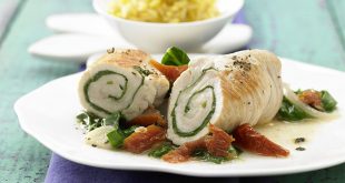 recette roulade de dinde aux épinards et riz au safran